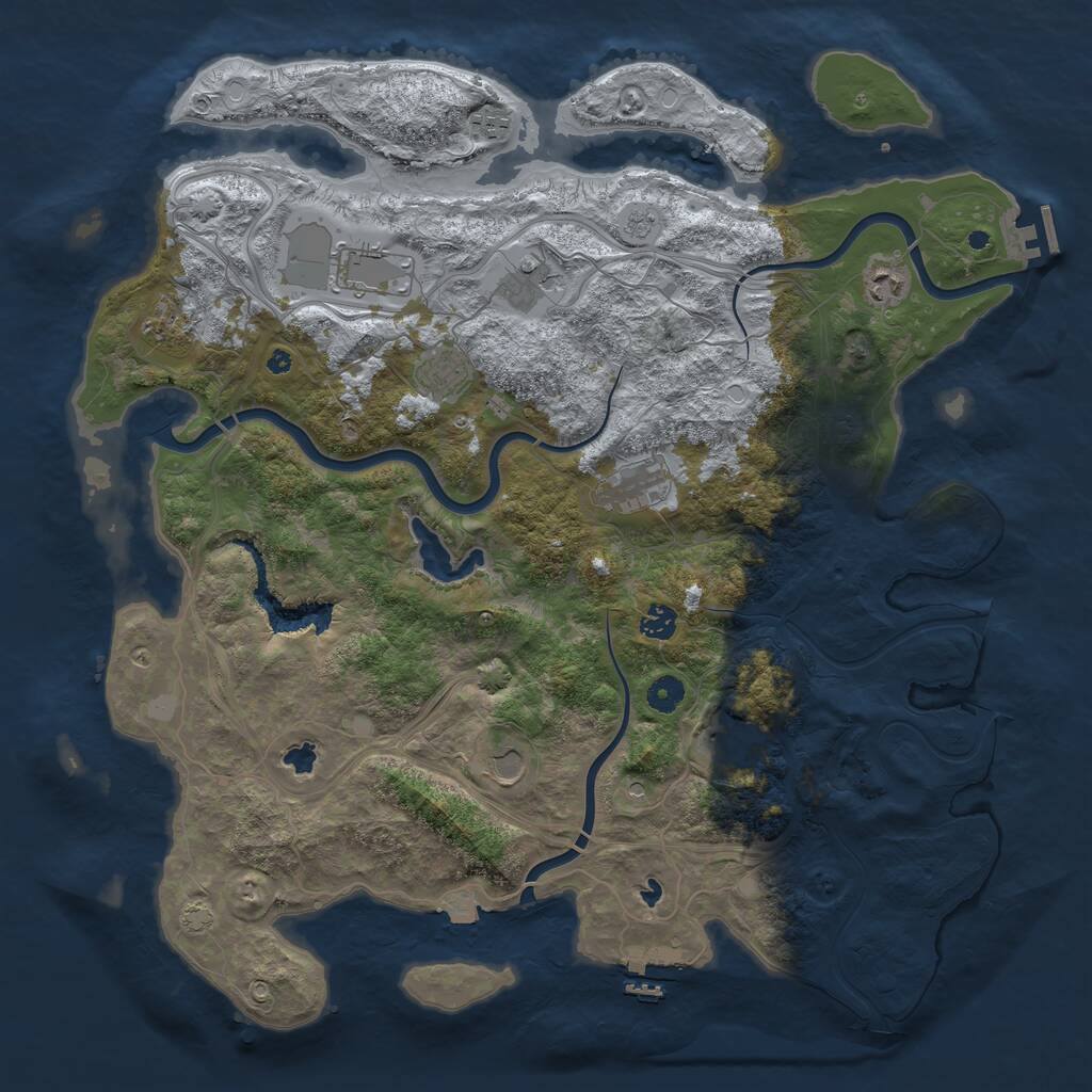 Rust Map: Procedural Map, Size: 4500, Seed: 227456917, 16 Monuments