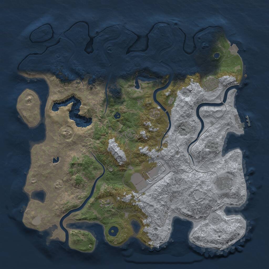 Rust Map: Procedural Map, Size: 4000, Seed: 561098762, 10 Monuments