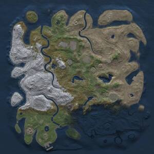 Thumbnail Rust Map: Procedural Map, Size: 4500, Seed: 950163567, 13 Monuments