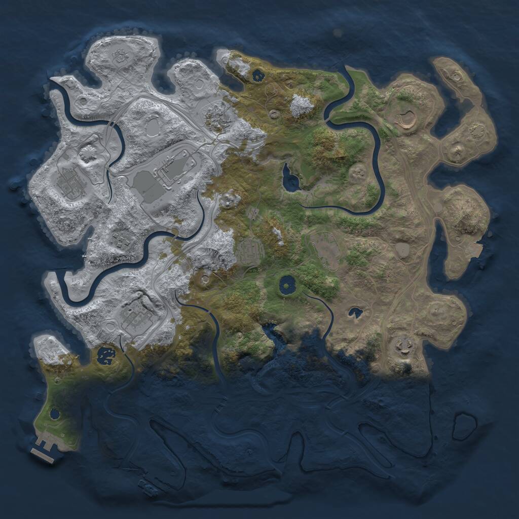 Rust Map: Procedural Map, Size: 4250, Seed: 891182140, 16 Monuments