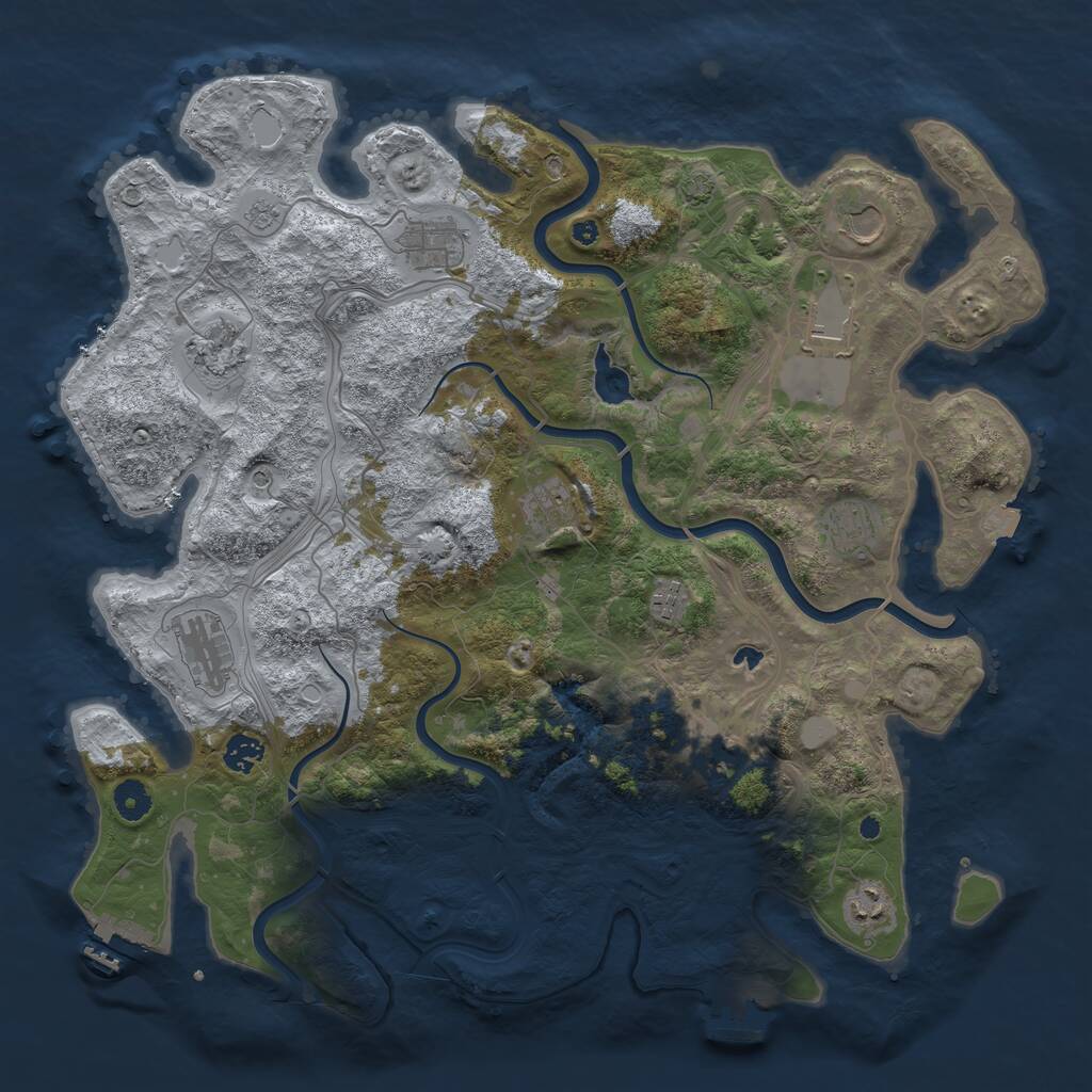 Rust Map: Procedural Map, Size: 4250, Seed: 891182140, 17 Monuments