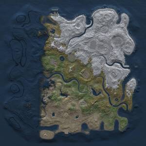 Thumbnail Rust Map: Procedural Map, Size: 4500, Seed: 853844205, 15 Monuments