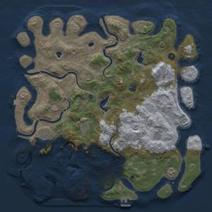 Thumbnail Rust Map: Procedural Map, Size: 4500, Seed: 6052025, 13 Monuments