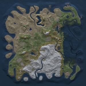 Thumbnail Rust Map: Procedural Map, Size: 4500, Seed: 948724880, 16 Monuments