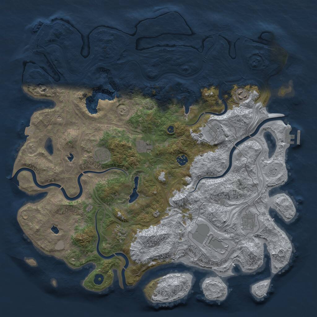 Rust Map: Procedural Map, Size: 4500, Seed: 1970956585, 14 Monuments