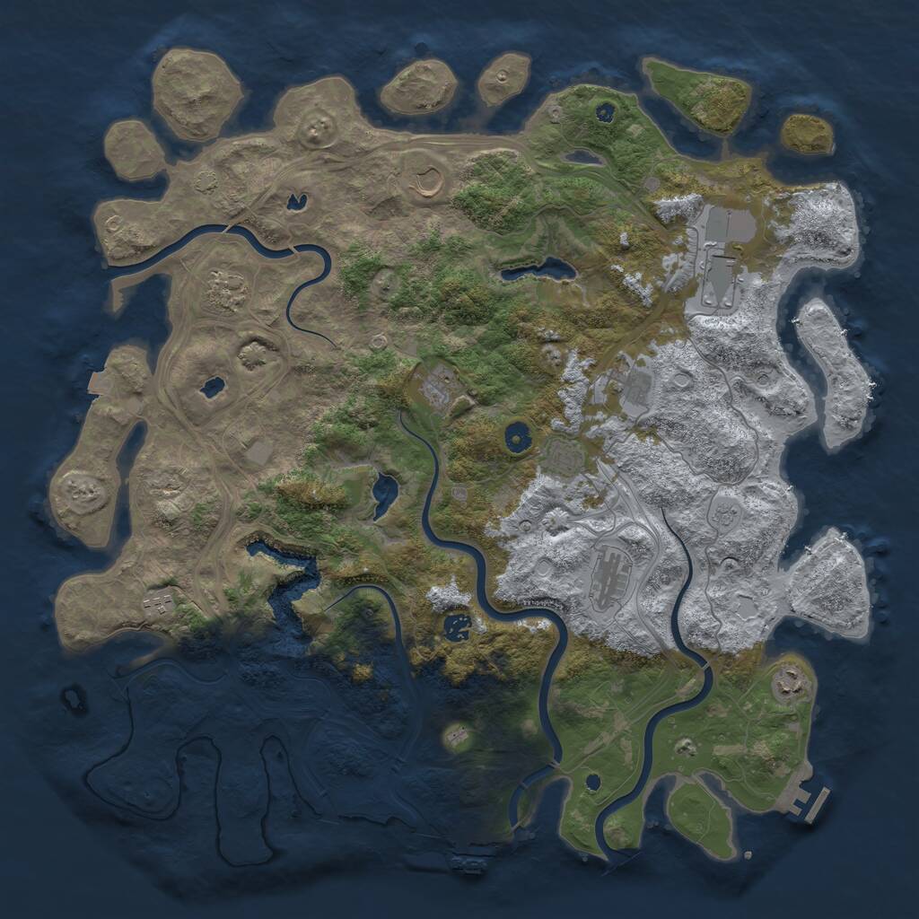 Rust Map: Procedural Map, Size: 4800, Seed: 268972889, 16 Monuments