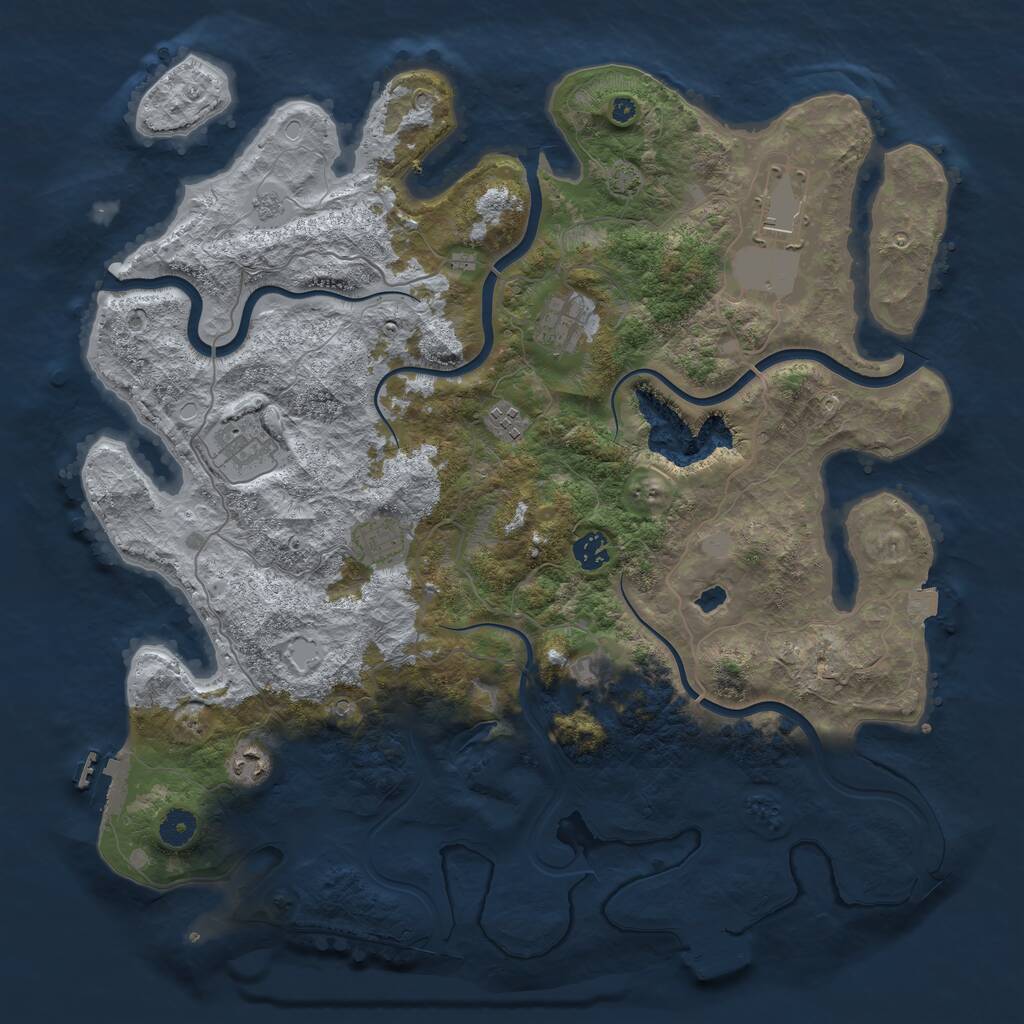 Rust Map: Procedural Map, Size: 4200, Seed: 235235, 14 Monuments