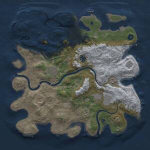 Thumbnail Rust Map: Procedural Map, Size: 3750, Seed: 447809094, 13 Monuments