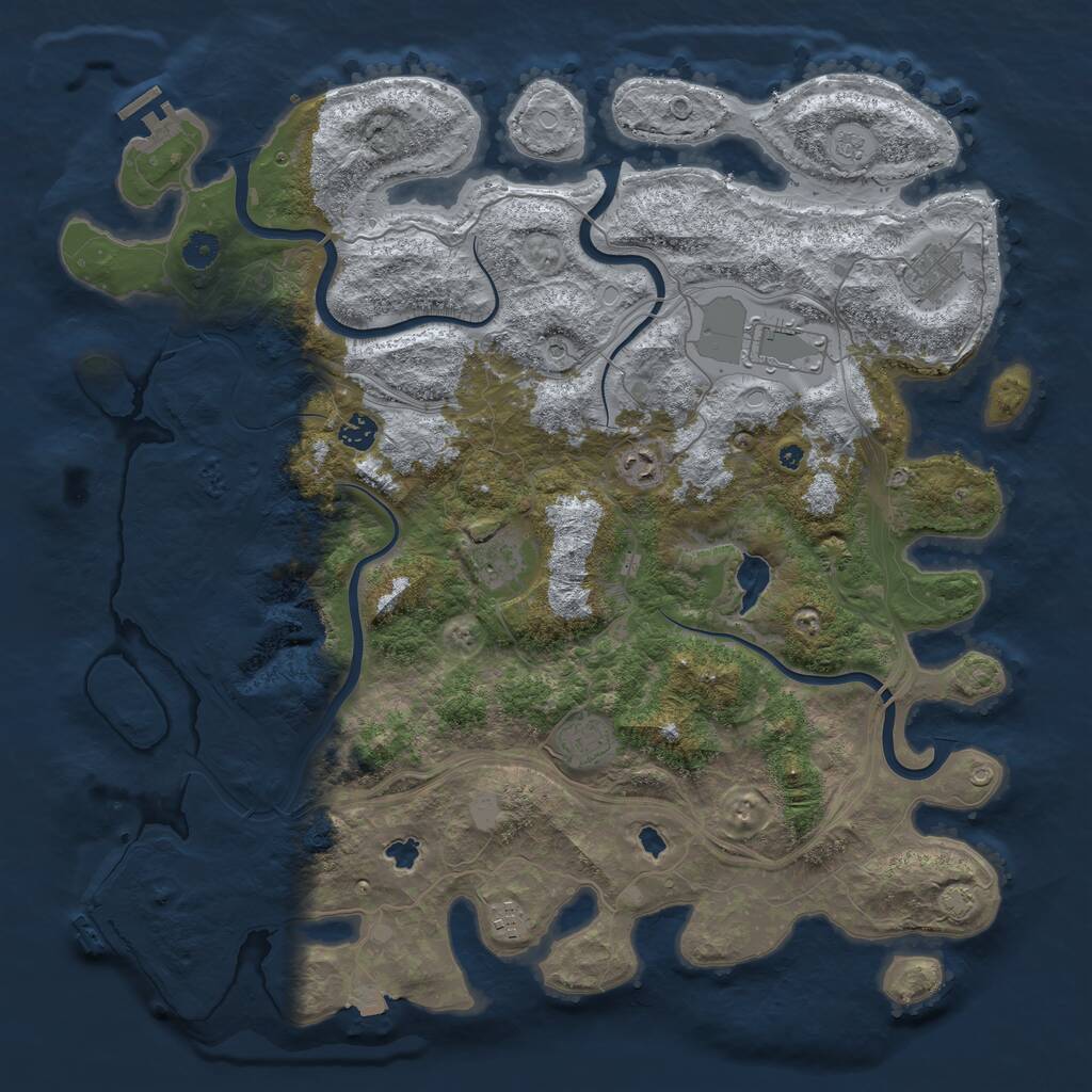 Rust Map: Procedural Map, Size: 4500, Seed: 71917264, 13 Monuments