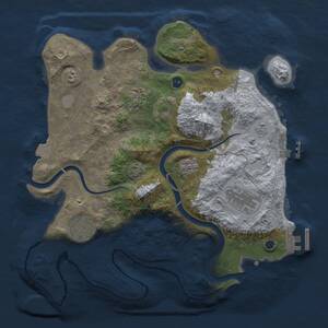 Thumbnail Rust Map: Procedural Map, Size: 3000, Seed: 1614242055, 10 Monuments