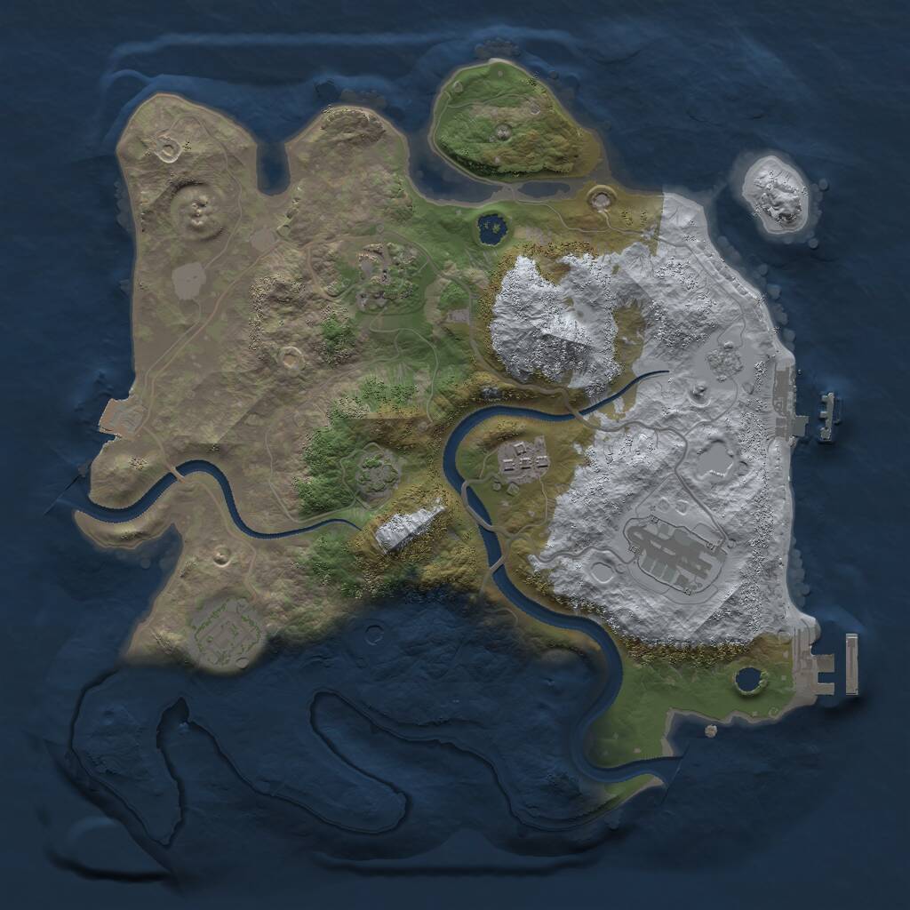 Rust Map: Procedural Map, Size: 3000, Seed: 1614242055, 10 Monuments