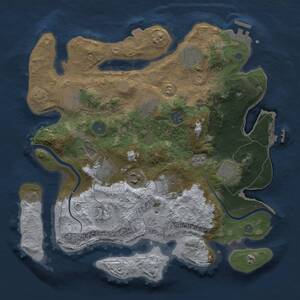 Thumbnail Rust Map: Procedural Map, Size: 3500, Seed: 727711692, 17 Monuments