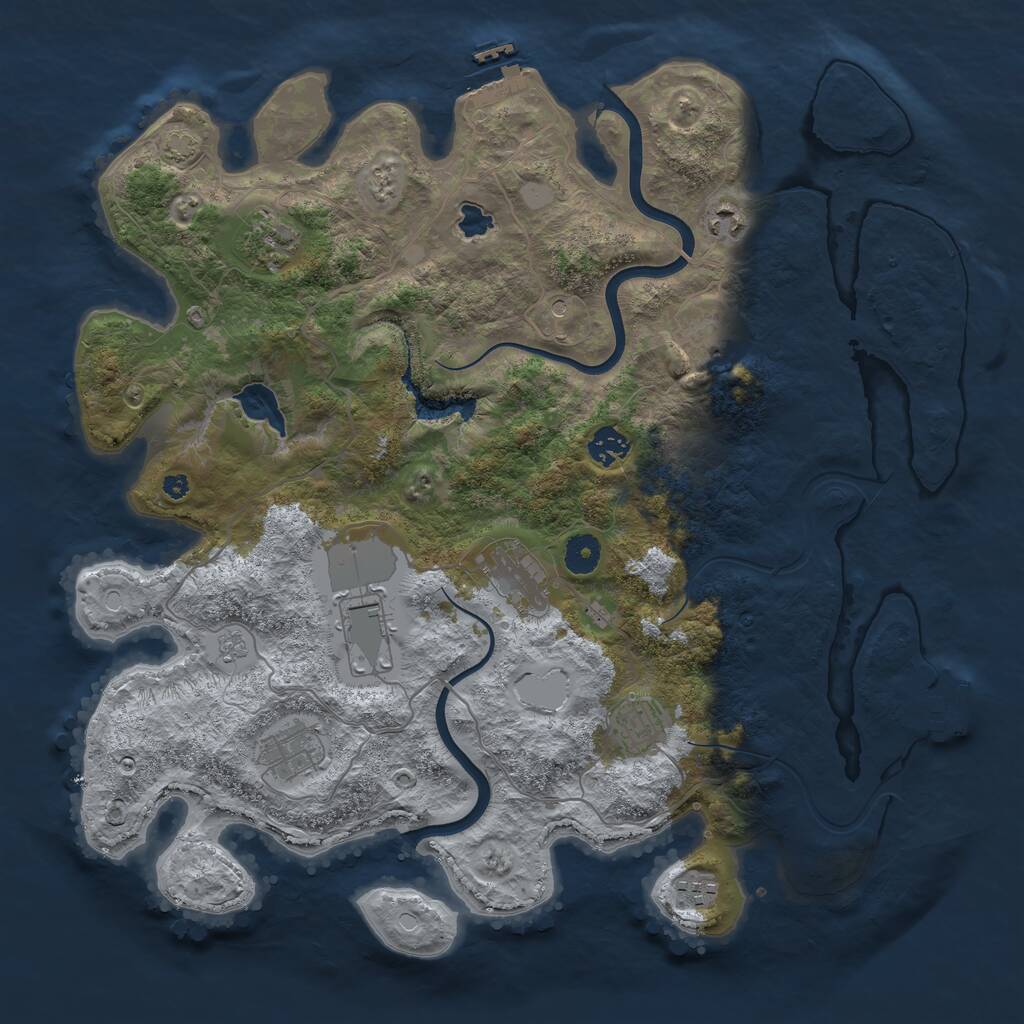 Rust Map: Procedural Map, Size: 4000, Seed: 2104887155, 15 Monuments