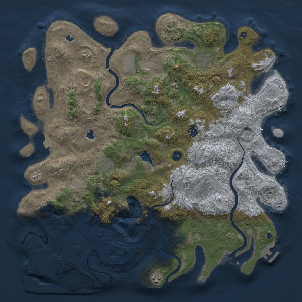 Rust Map: Procedural Map, Size: 4500, Seed: 401377823, 15 Monuments
