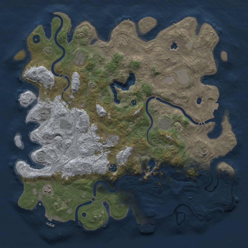 Rust Map: Procedural Map, Size: 4500, Seed: 1066512064, 16 Monuments