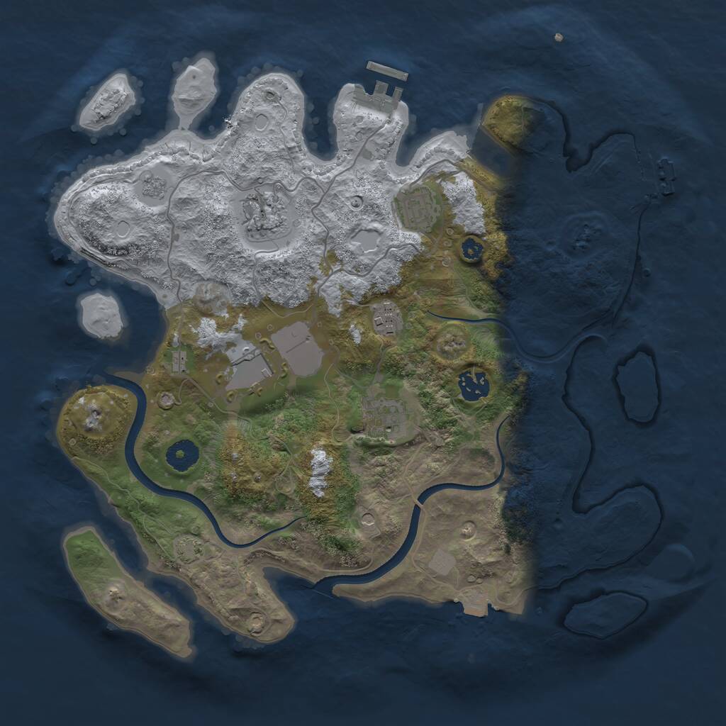 Rust Map: Procedural Map, Size: 3500, Seed: 265782131, 12 Monuments