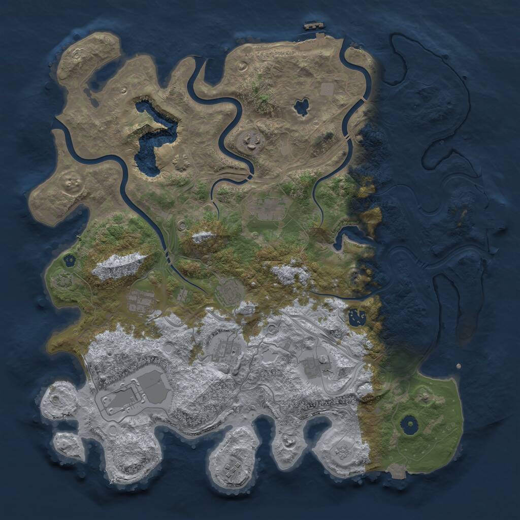 Rust Map: Procedural Map, Size: 4250, Seed: 2020593766, 15 Monuments