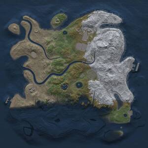 Thumbnail Rust Map: Procedural Map, Size: 3500, Seed: 1222010390, 11 Monuments