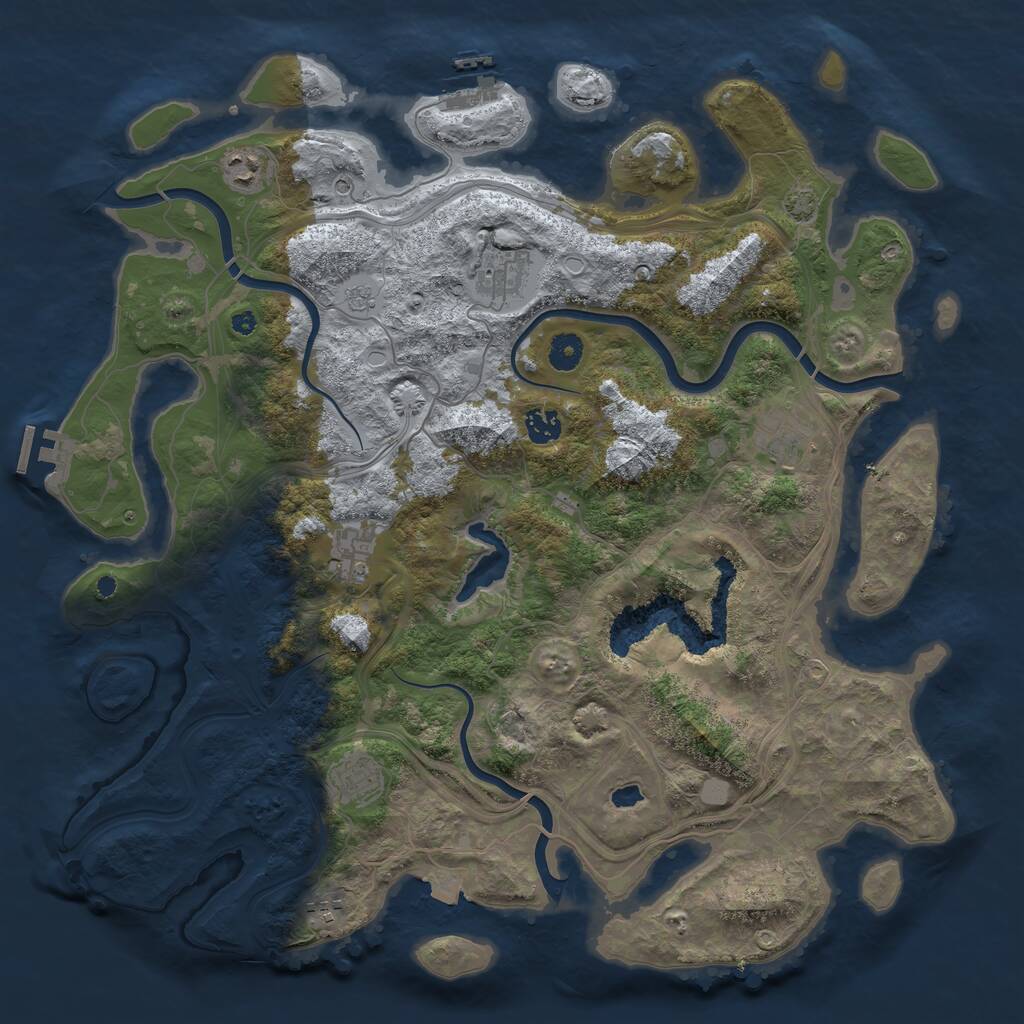 Rust Map: Procedural Map, Size: 4250, Seed: 124391, 13 Monuments