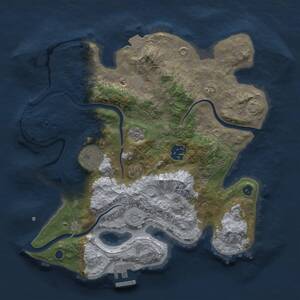 Thumbnail Rust Map: Procedural Map, Size: 3000, Seed: 1877529812, 8 Monuments