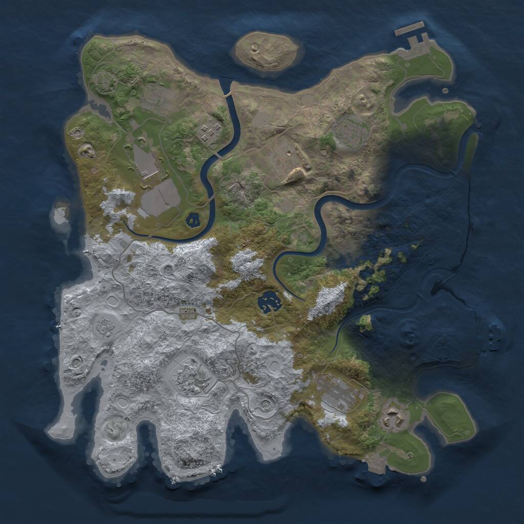 Rust Map: Procedural Map, Size: 3500, Seed: 1560318136, 15 Monuments