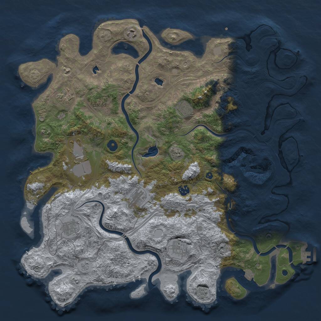 Rust Map: Procedural Map, Size: 4500, Seed: 694513473, 14 Monuments