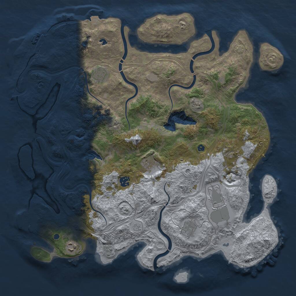 Rust Map: Procedural Map, Size: 4250, Seed: 592403624, 14 Monuments