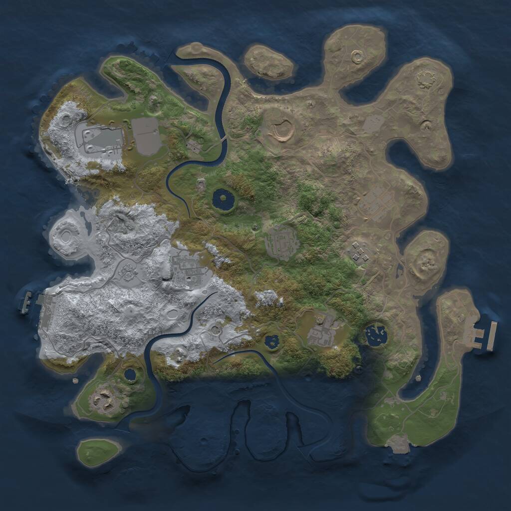 Rust Map: Procedural Map, Size: 3500, Seed: 982915, 15 Monuments