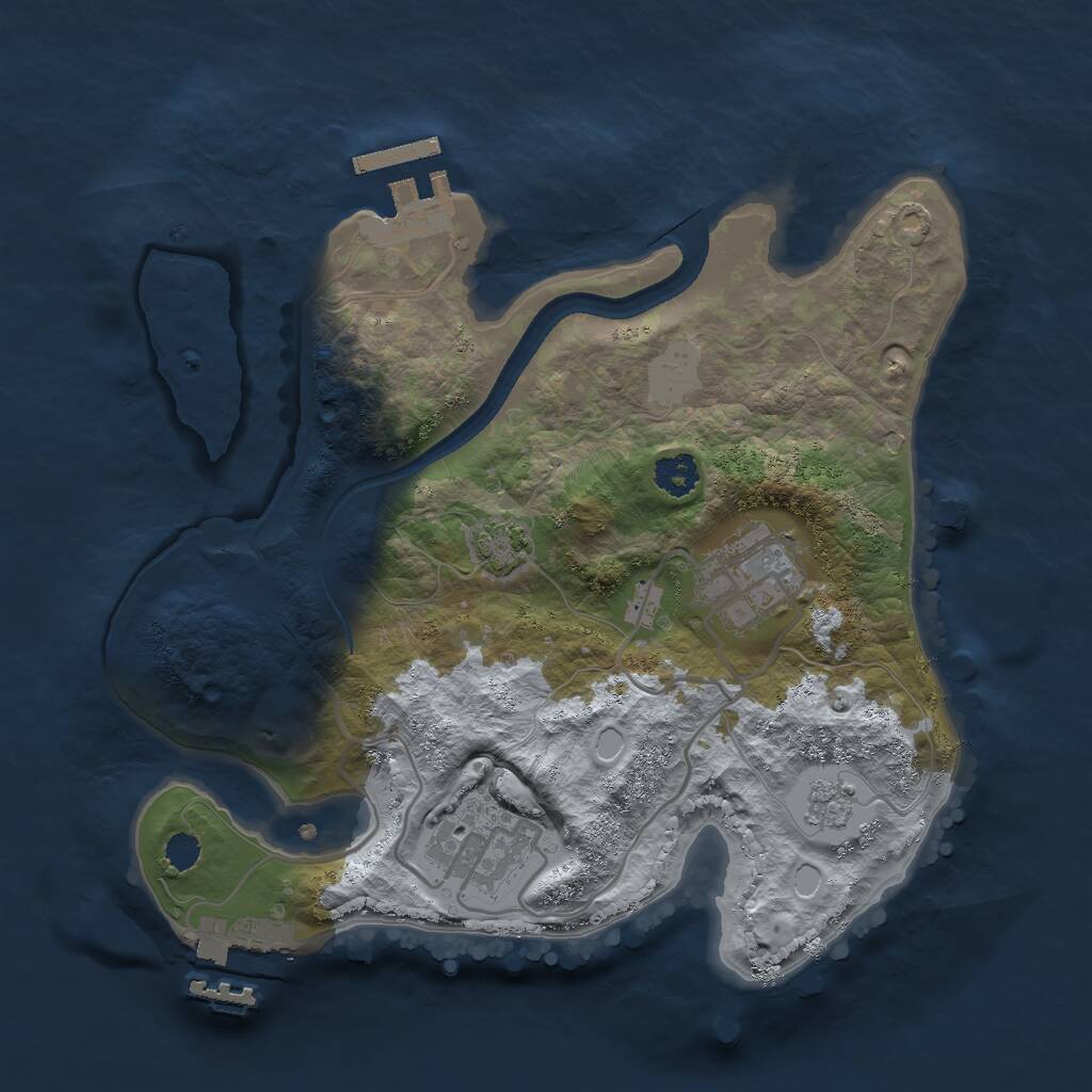 Rust Map: Procedural Map, Size: 2500, Seed: 474071632, 7 Monuments