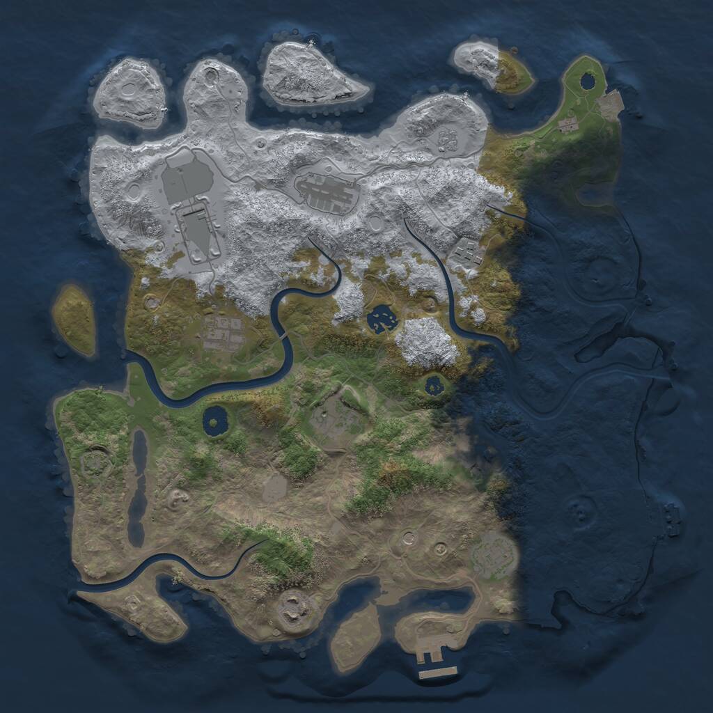 Rust Map: Procedural Map, Size: 3750, Seed: 2139123331, 15 Monuments