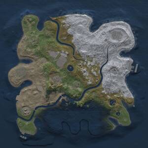 Thumbnail Rust Map: Procedural Map, Size: 3500, Seed: 1702153422, 14 Monuments