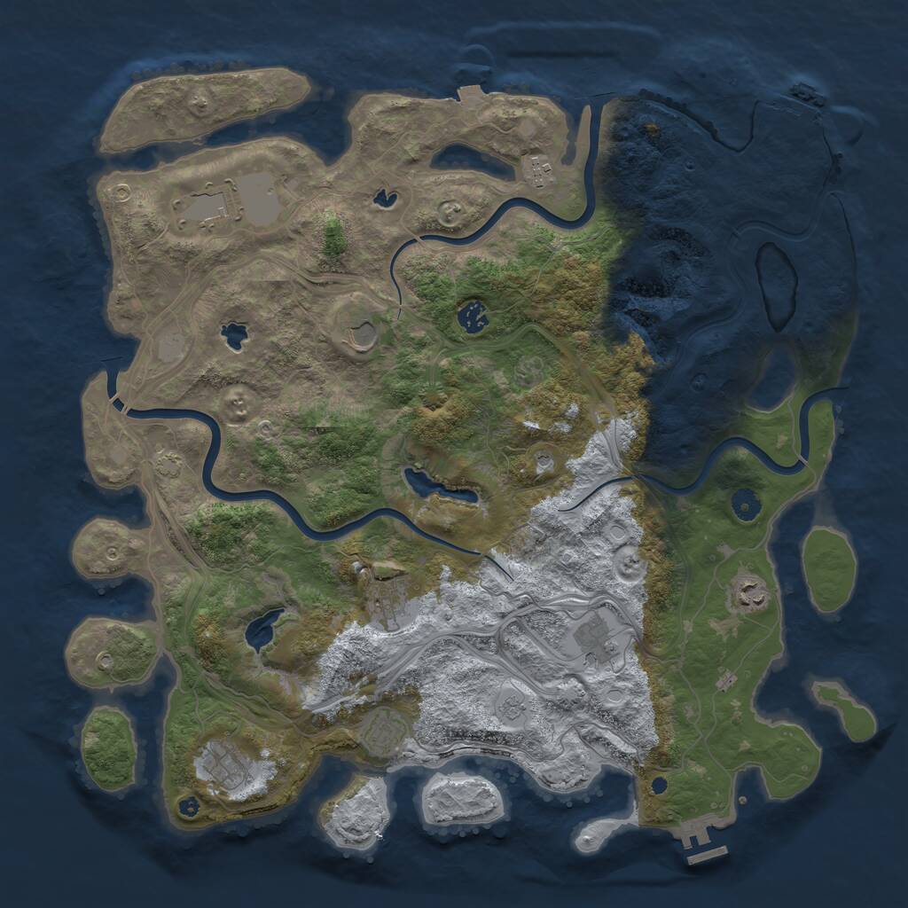 Rust Map: Procedural Map, Size: 4500, Seed: 873822349, 15 Monuments