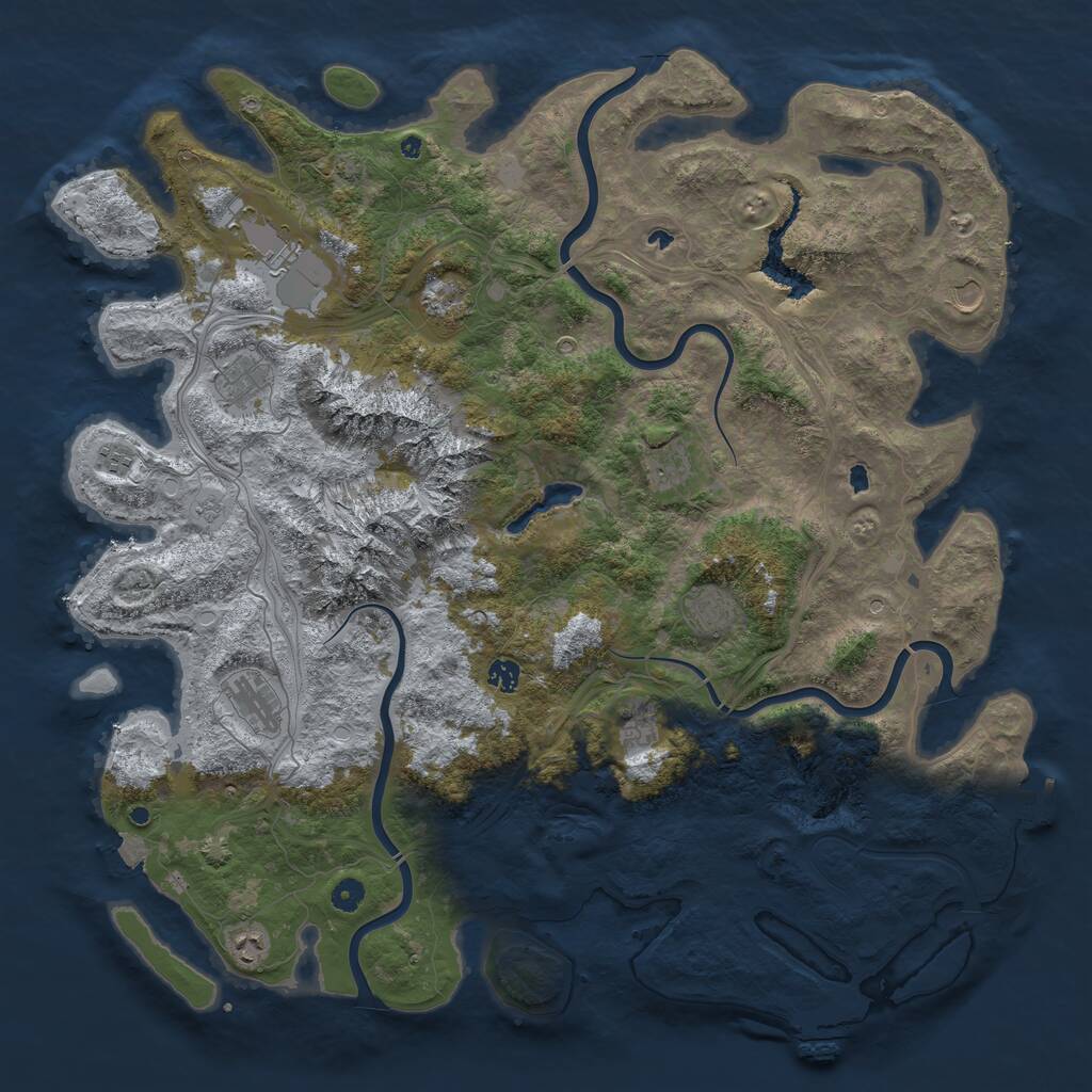 Rust Map: Procedural Map, Size: 5000, Seed: 202565, 17 Monuments