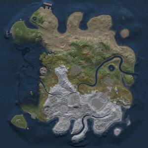 Thumbnail Rust Map: Procedural Map, Size: 3500, Seed: 997744483, 14 Monuments