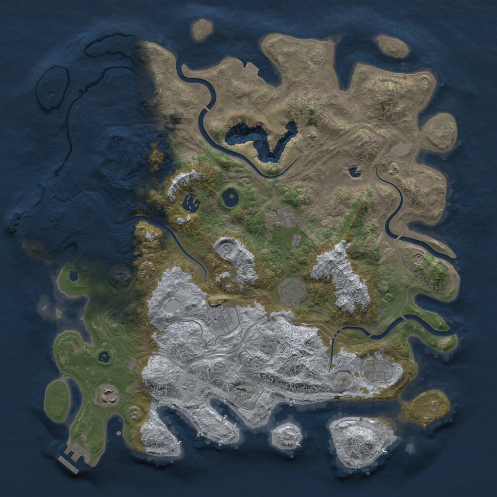 Rust Map: Procedural Map, Size: 4250, Seed: 949481811, 13 Monuments