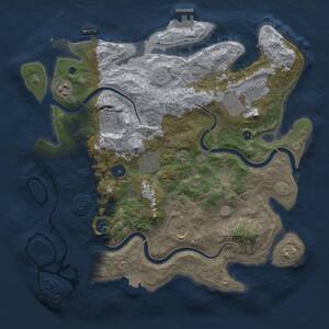 Thumbnail Rust Map: Procedural Map, Size: 3700, Seed: 1747541231, 13 Monuments