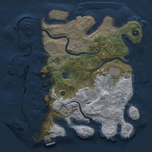 Thumbnail Rust Map: Procedural Map, Size: 3500, Seed: 1930590280, 11 Monuments