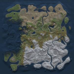 Thumbnail Rust Map: Procedural Map, Size: 4500, Seed: 2047205074, 16 Monuments