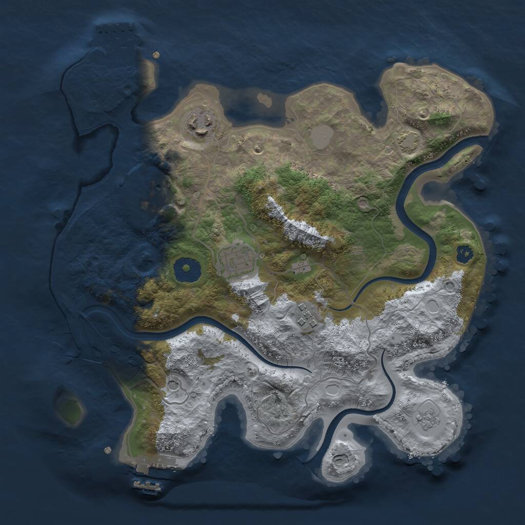 Rust Map: Procedural Map, Size: 2945, Seed: 50000, 10 Monuments