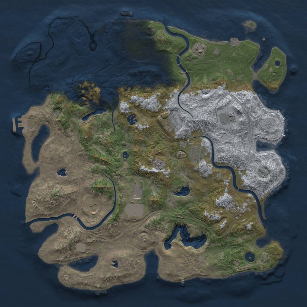 Rust Map: Procedural Map, Size: 4500, Seed: 448351170, 15 Monuments