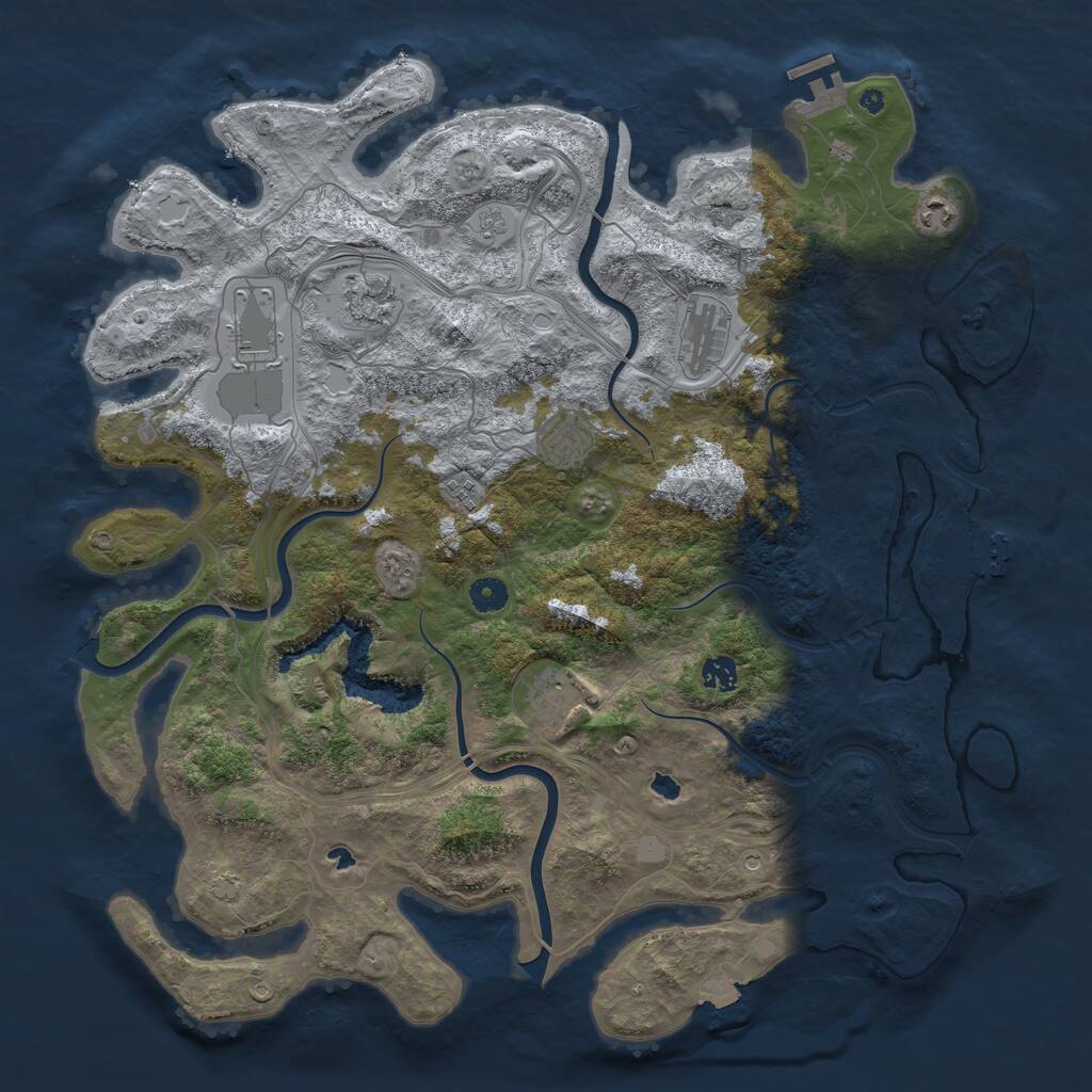 Rust Map: Procedural Map, Size: 4500, Seed: 210128213, 14 Monuments