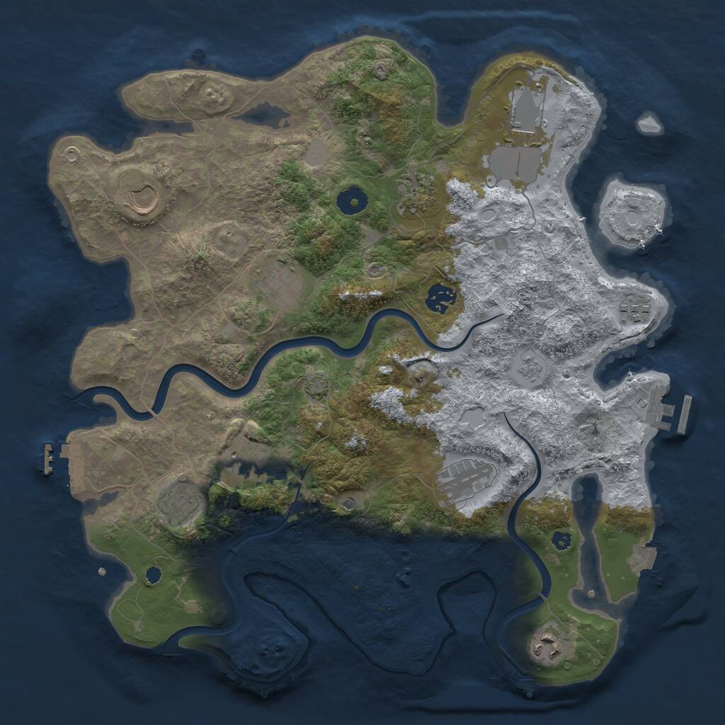 Rust Map: Procedural Map, Size: 3750, Seed: 212740935, 16 Monuments