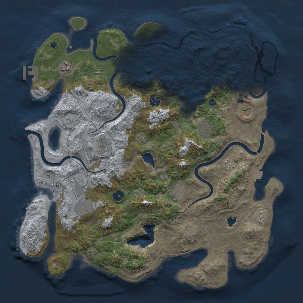 Rust Map: Procedural Map, Size: 4250, Seed: 780185789, 14 Monuments