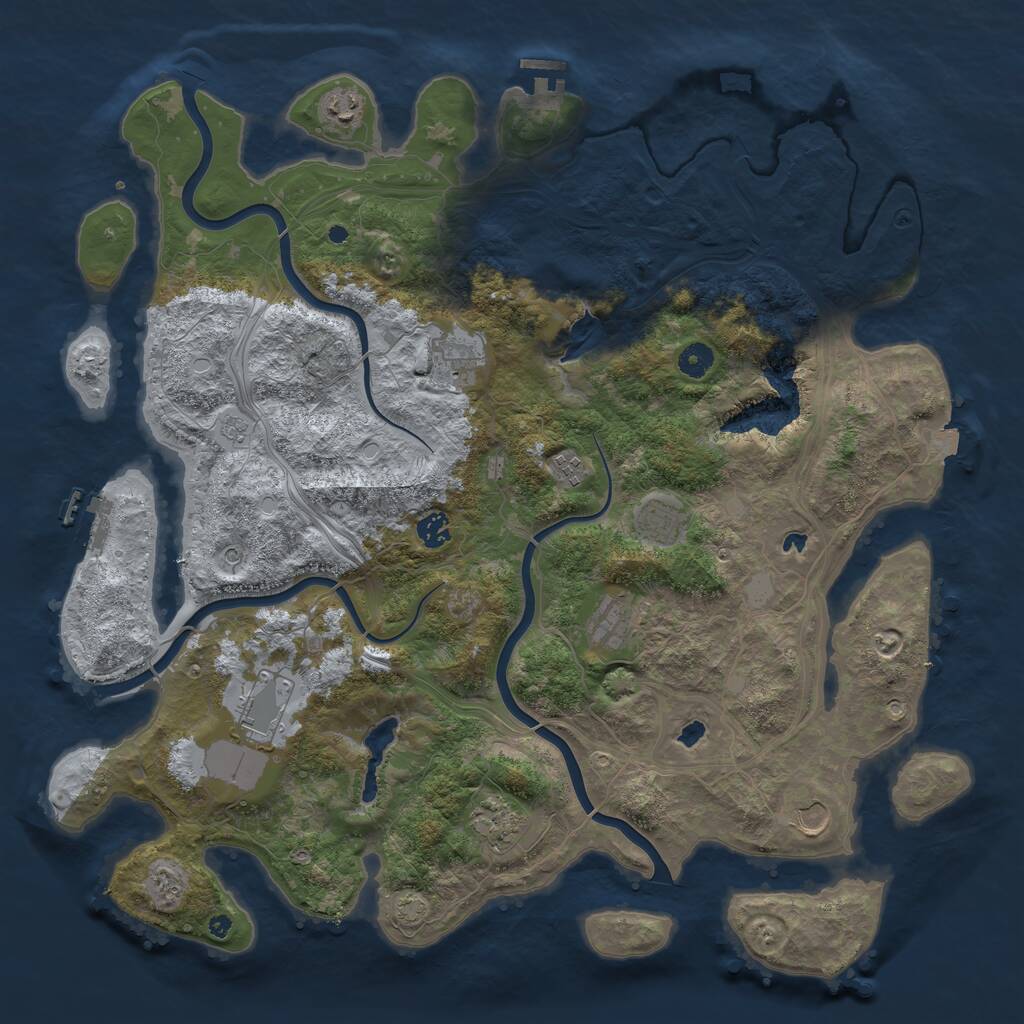Rust Map: Procedural Map, Size: 4500, Seed: 1484905469, 15 Monuments