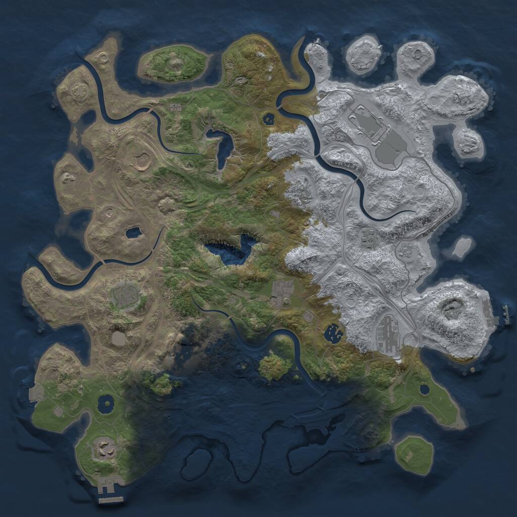 Rust Map: Procedural Map, Size: 4250, Seed: 386767720, 16 Monuments