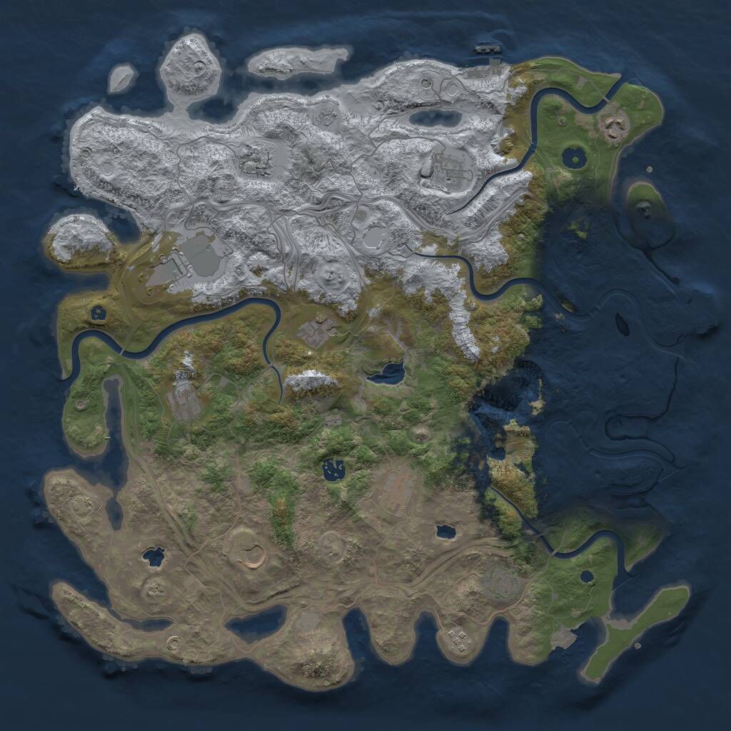 Rust Map: Procedural Map, Size: 4650, Seed: 5432, 17 Monuments