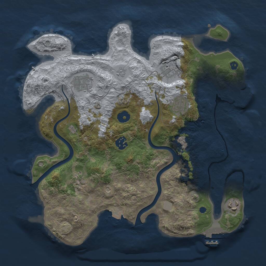 Rust Map: Procedural Map, Size: 3300, Seed: 1131207113, 13 Monuments