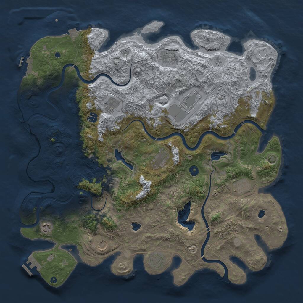 Rust Map: Procedural Map, Size: 4500, Seed: 10452942, 17 Monuments