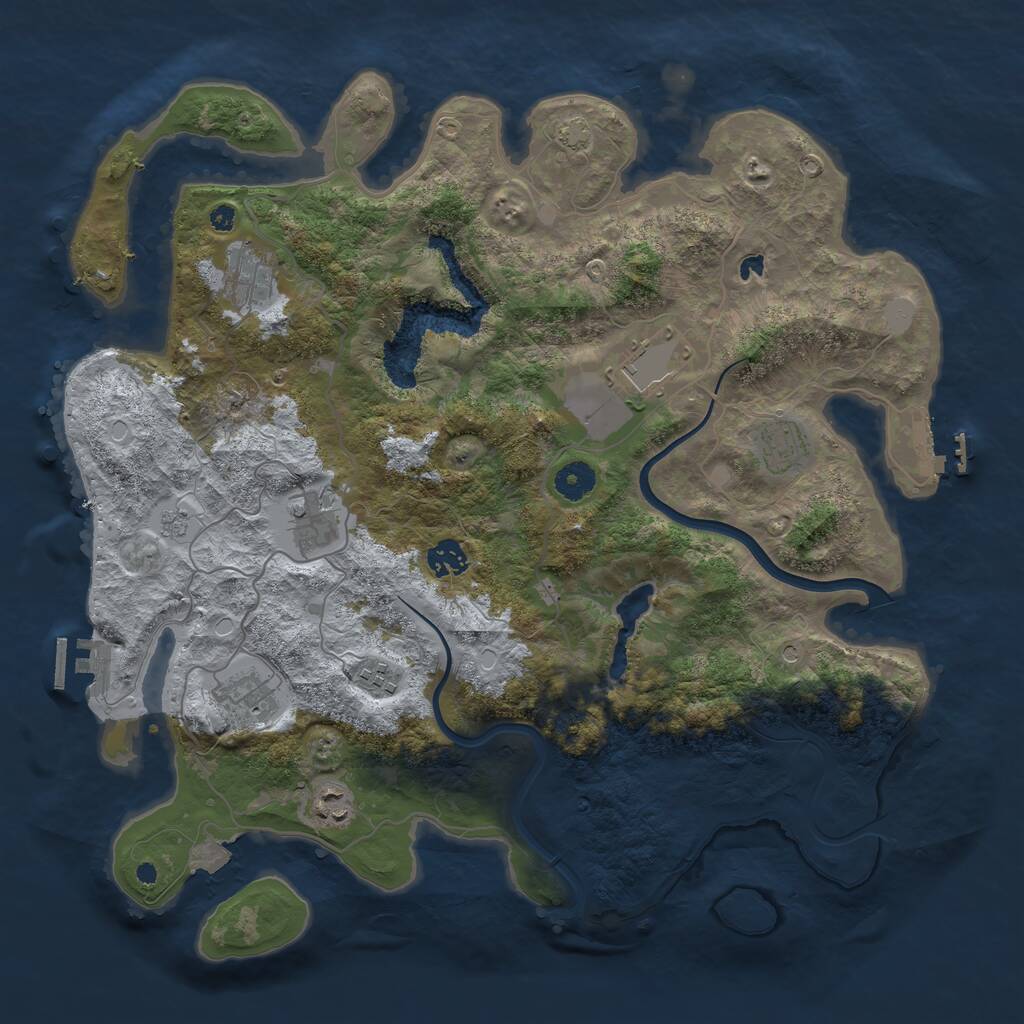 Rust Map: Procedural Map, Size: 4000, Seed: 494346379, 14 Monuments