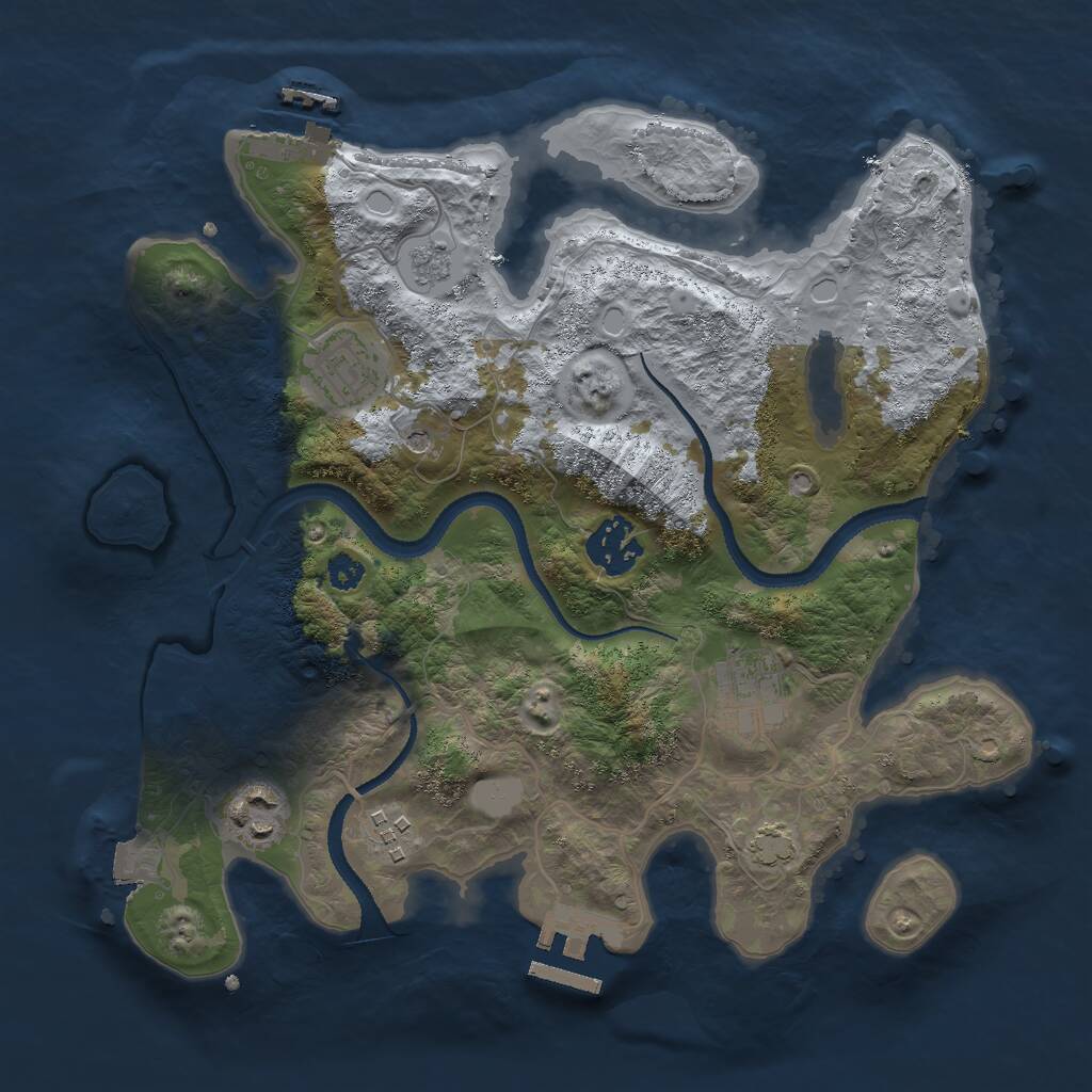 Rust Map: Procedural Map, Size: 3000, Seed: 1814034195, 11 Monuments